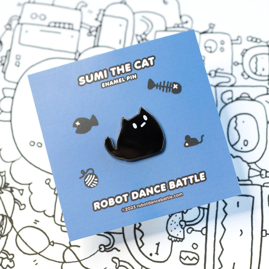 Sumi The Black Cat Enamel Pin - Art Haus and Co
