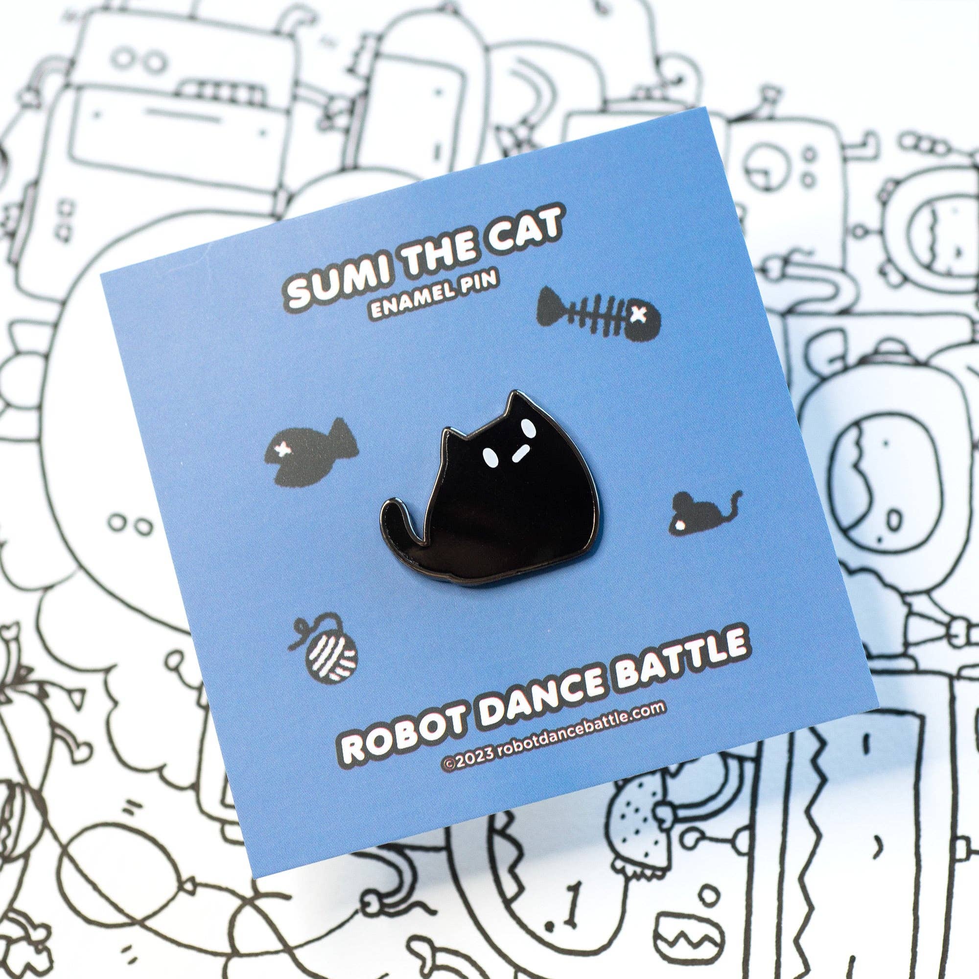 Sumi The Black Cat Enamel Pin - Art Haus and Co