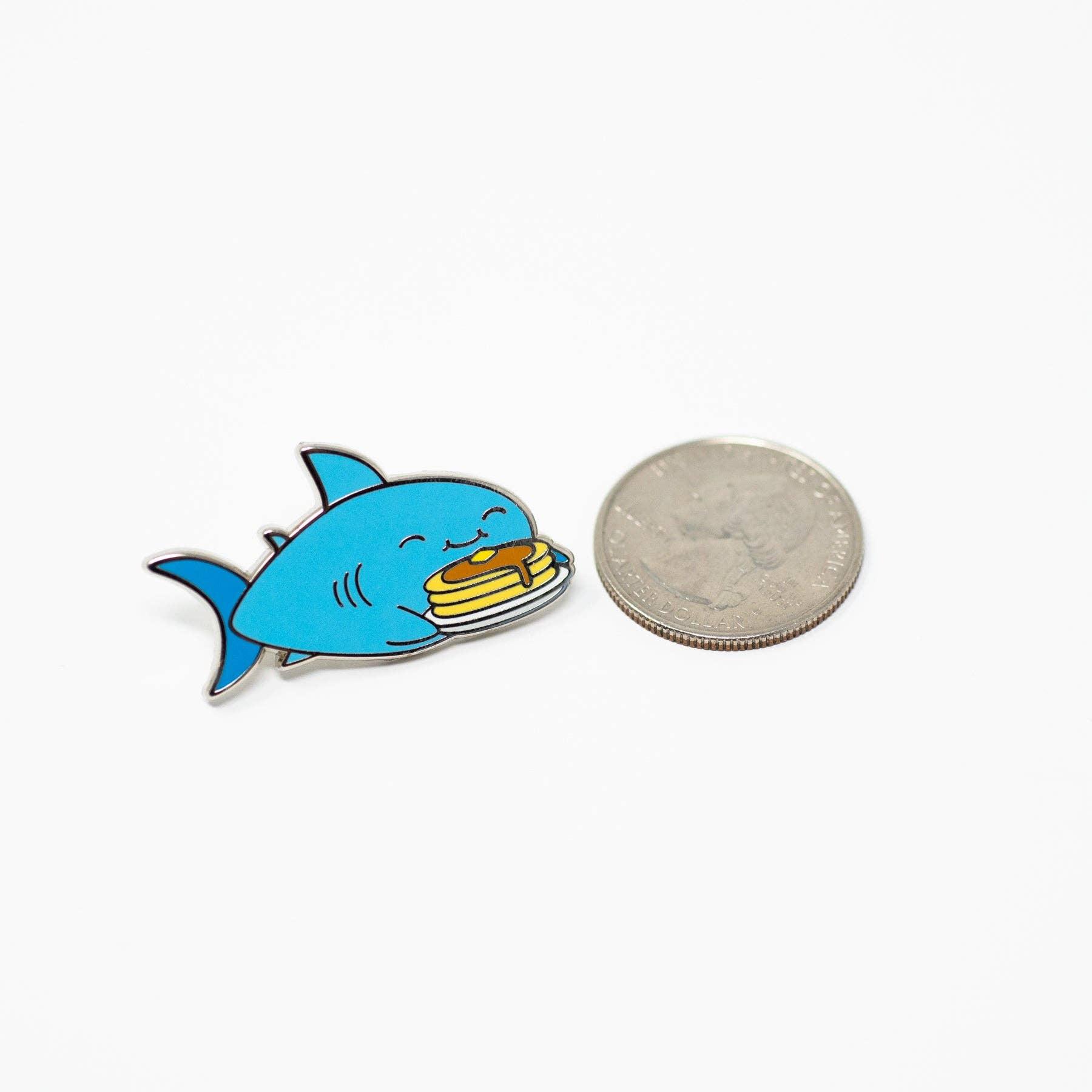 Shark Friends! – Pancake Shark Enamel Pin - Art Haus and Co