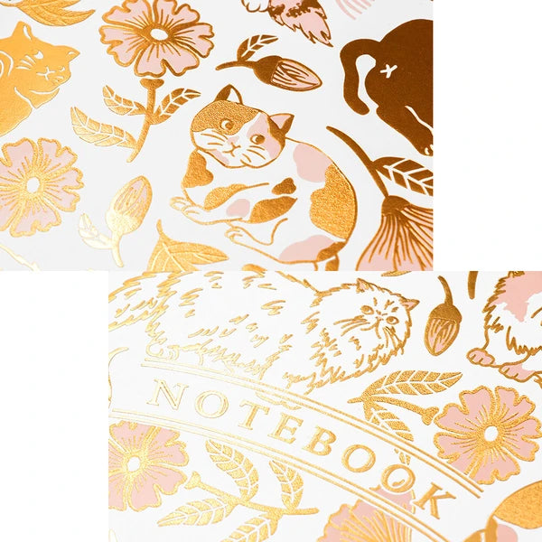ROKKAKU x 365Cat.Art Flower Art Cat B6 Grid Notebook