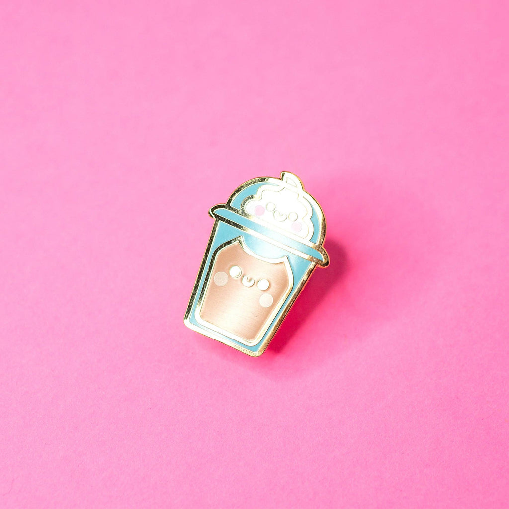 Iced Latte Coffee Cat Enamel Pin - Art Haus and Co