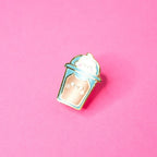 Iced Latte Coffee Cat Enamel Pin - Art Haus and Co