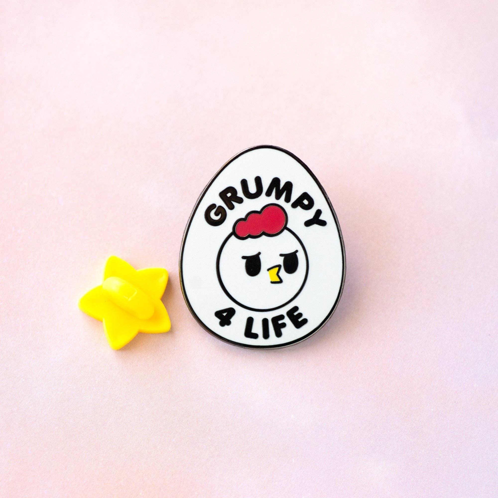 Grumpy Chicken – Grumpy 4 Life – Enamel Pin - Art Haus and Co
