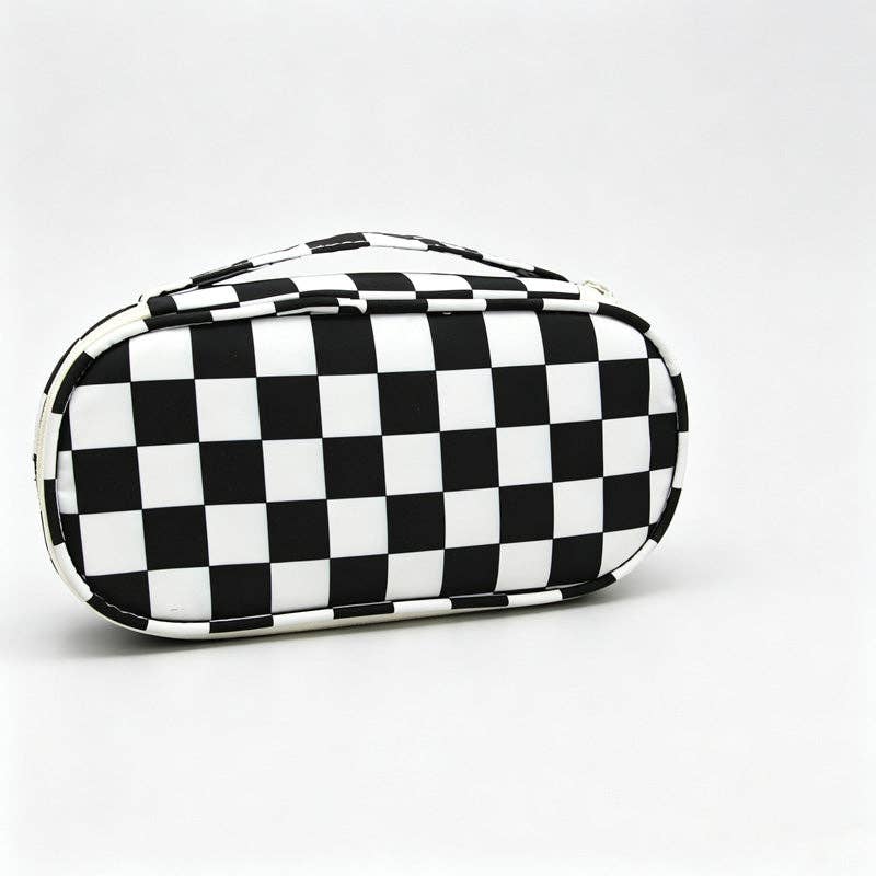 Checkerboard Print Pencil Pouch