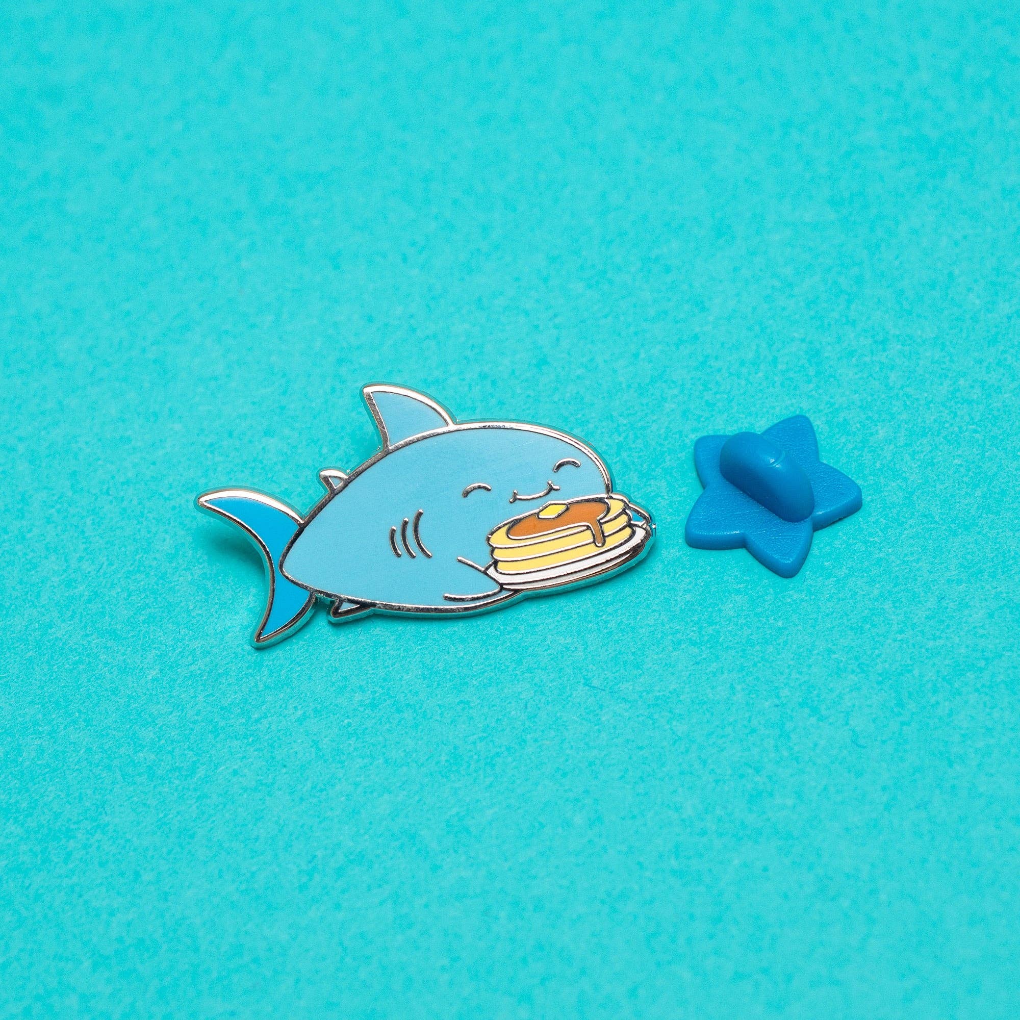 Shark Friends! – Pancake Shark Enamel Pin - Art Haus and Co