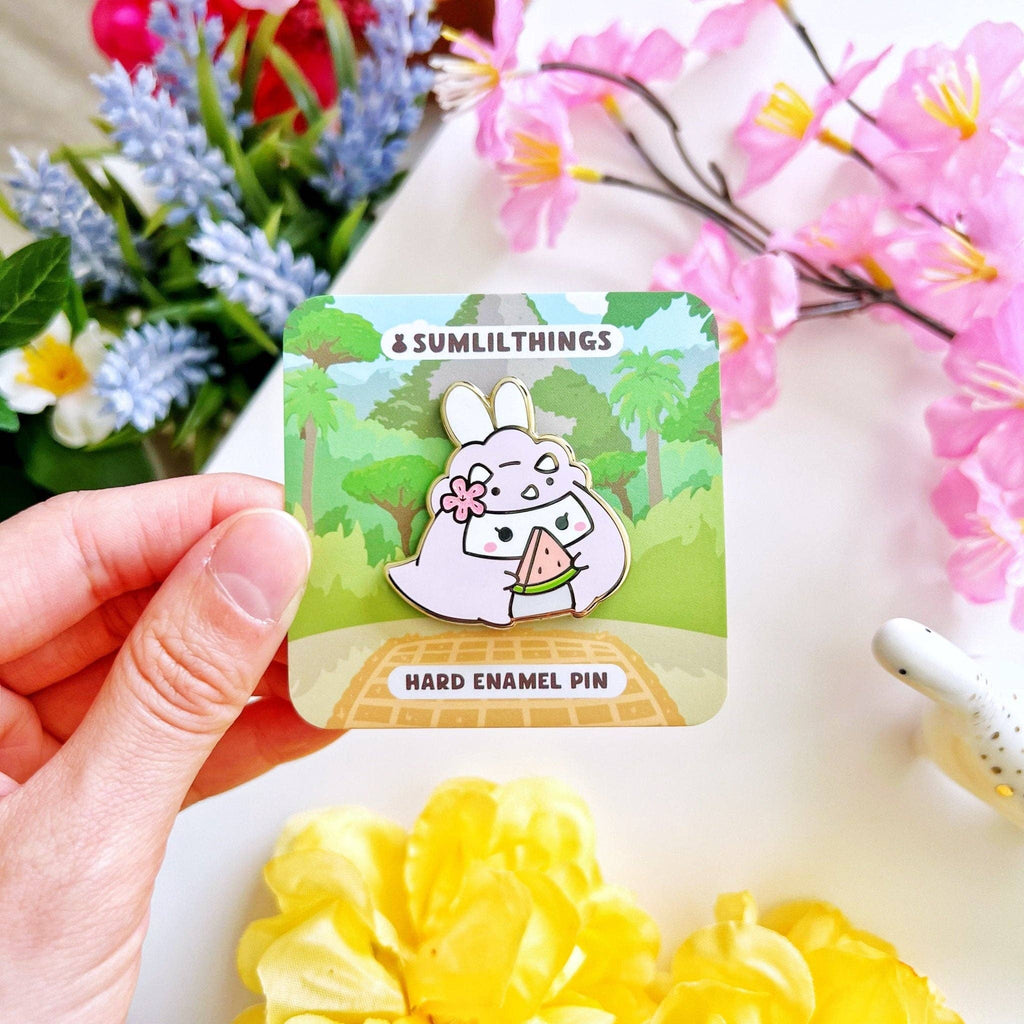 Enamel Pin - Lil' Triceratops Bunny - Art Haus and Co