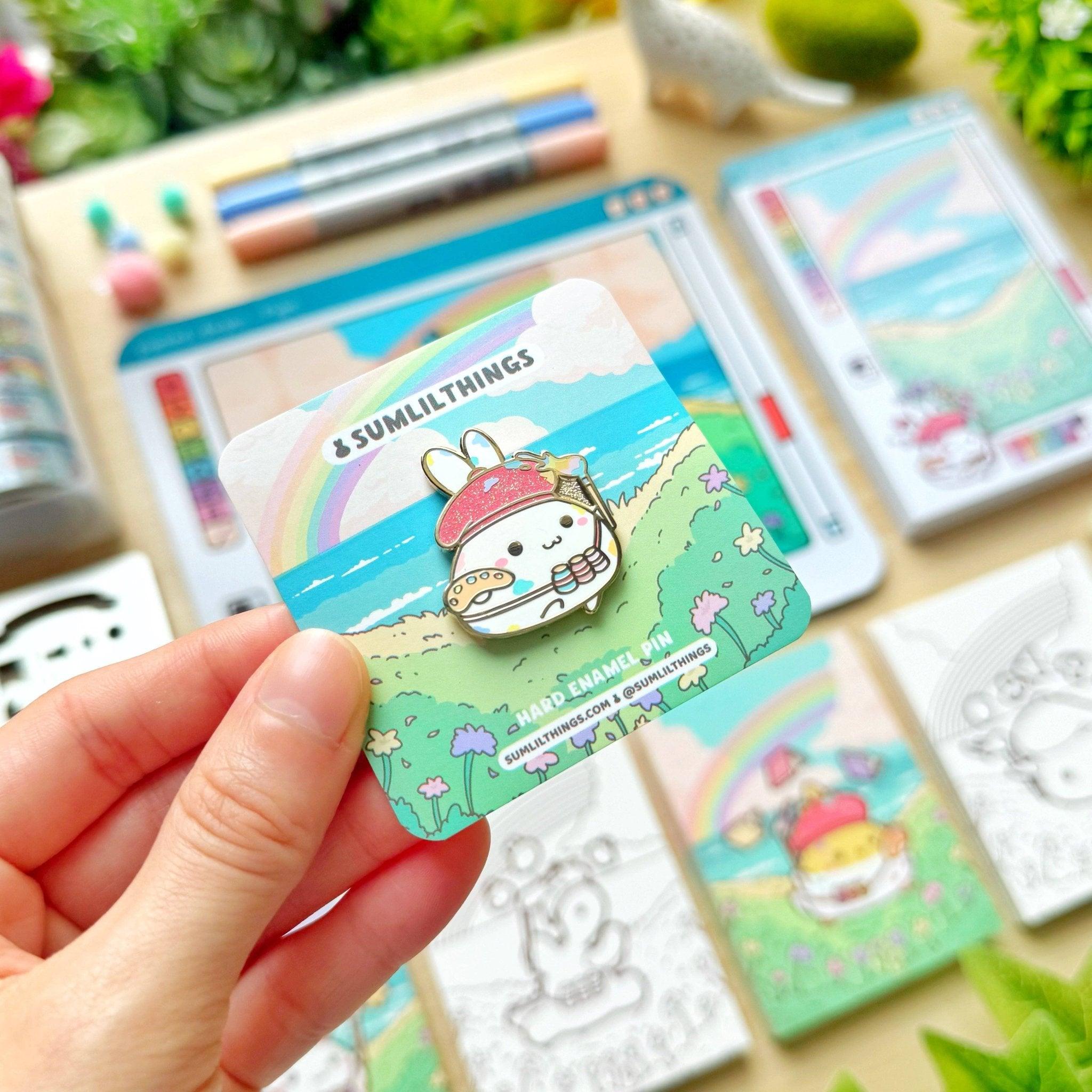 Enamel Pin - Bunny Artist - Art Haus and Co