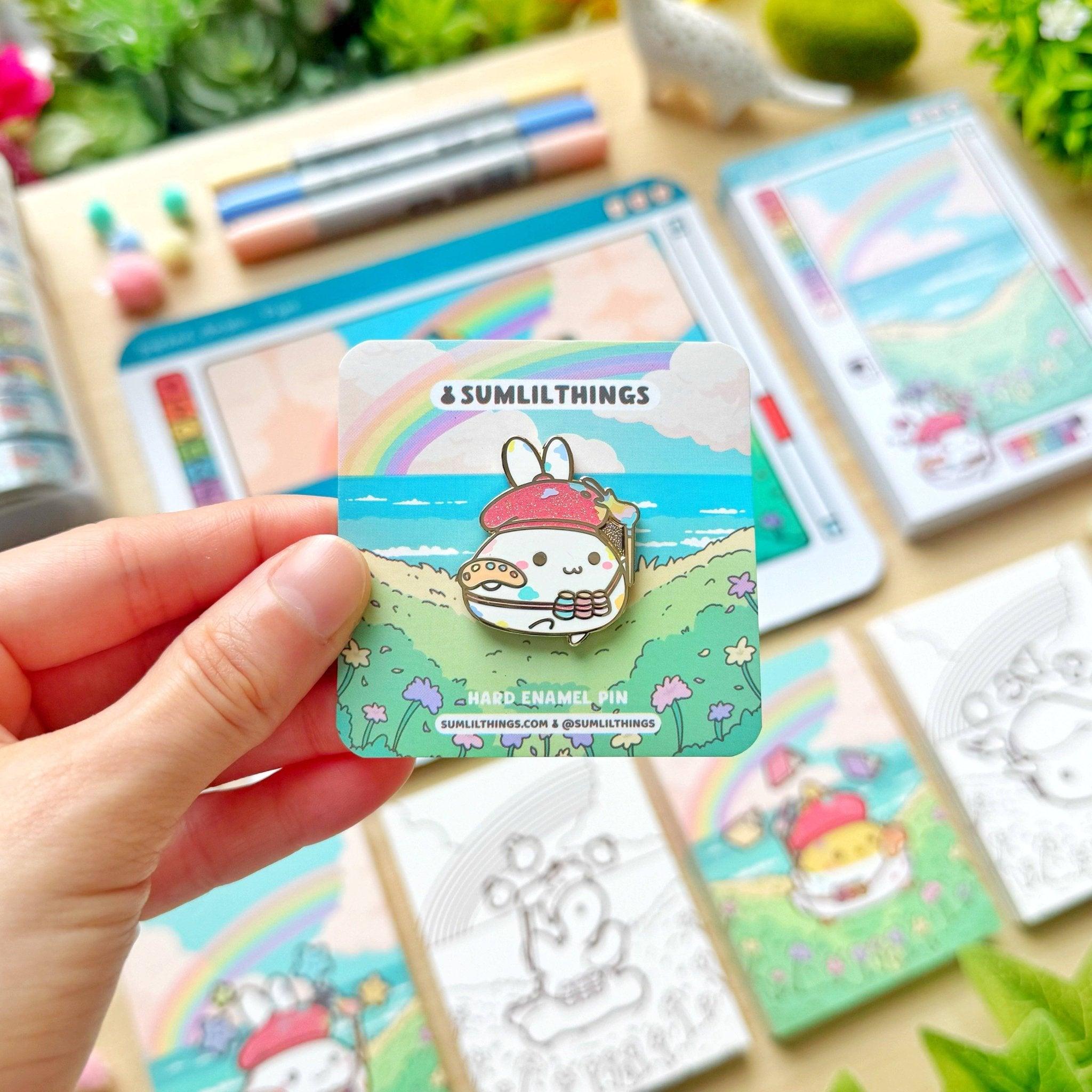 Enamel Pin - Bunny Artist - Art Haus and Co