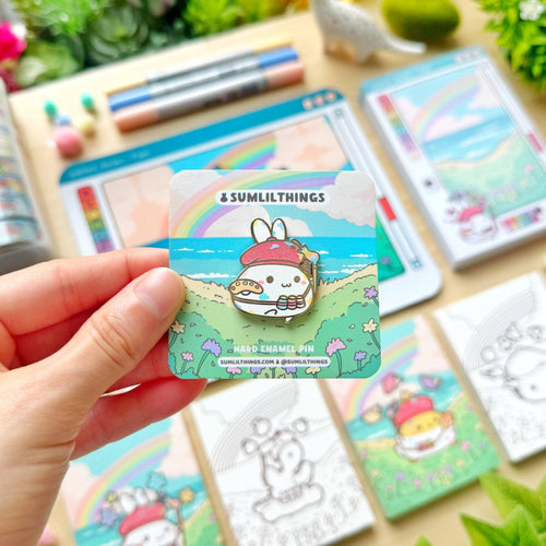 Enamel Pin - Bunny Artist - Art Haus and Co