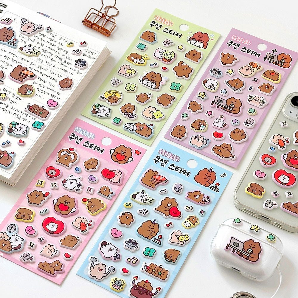 Bear Cushion Sticker
