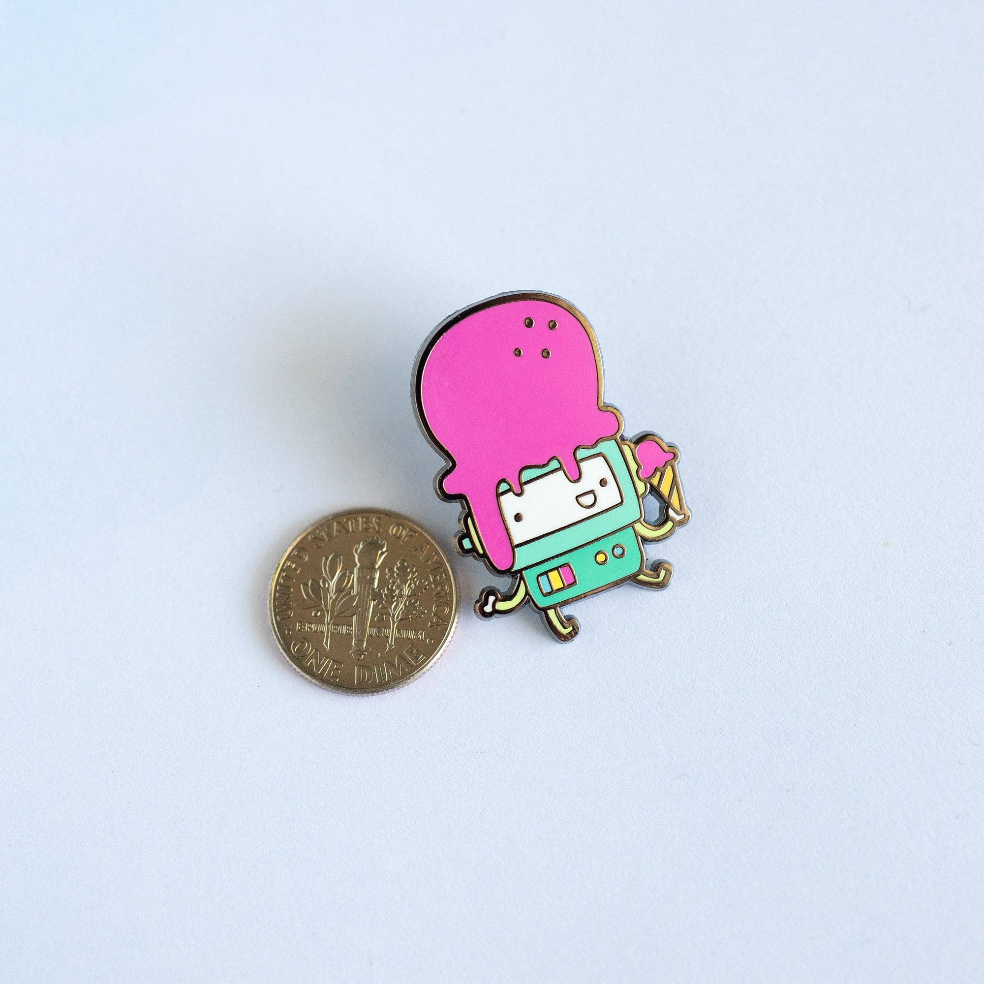 Ice Cream Robot Enamel Pin - Art Haus and Co