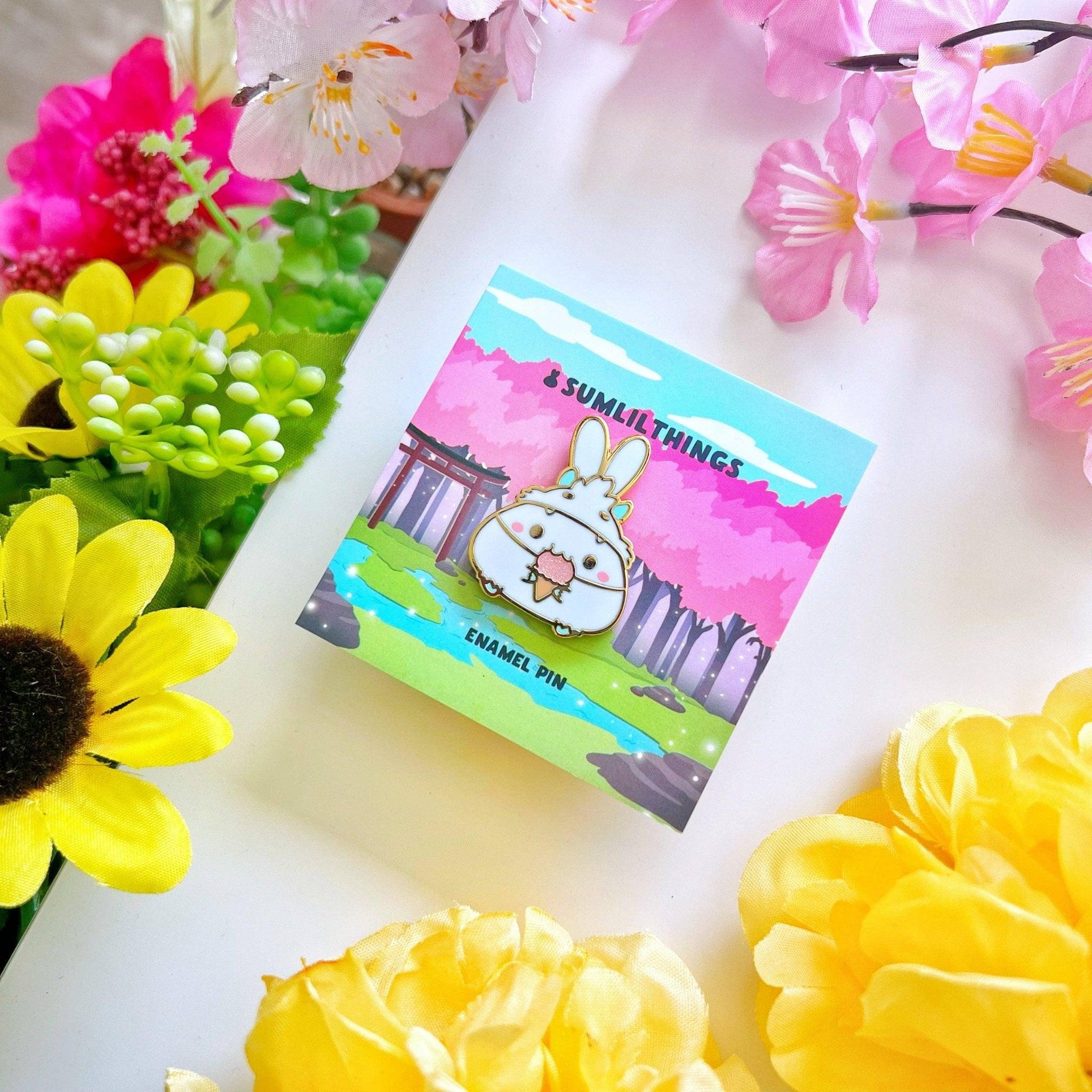 Enamel Pin - Yeti Bunny with Ice Cream - Art Haus and Co