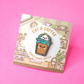 Iced Latte Coffee Cat Enamel Pin - Art Haus and Co