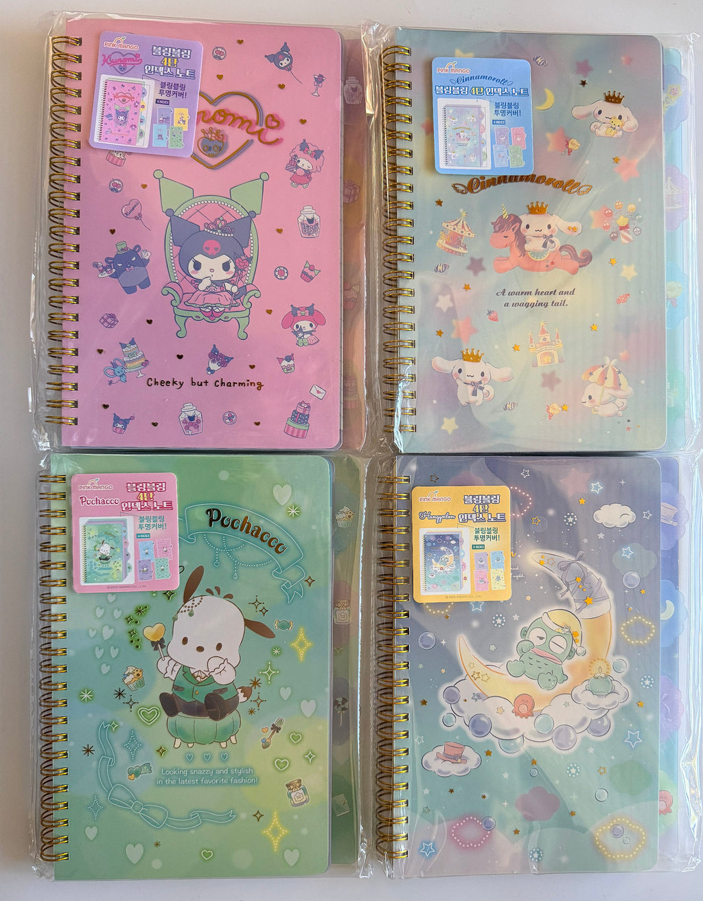 Sanrio Bling Bling 4 Index Spiral Notebook