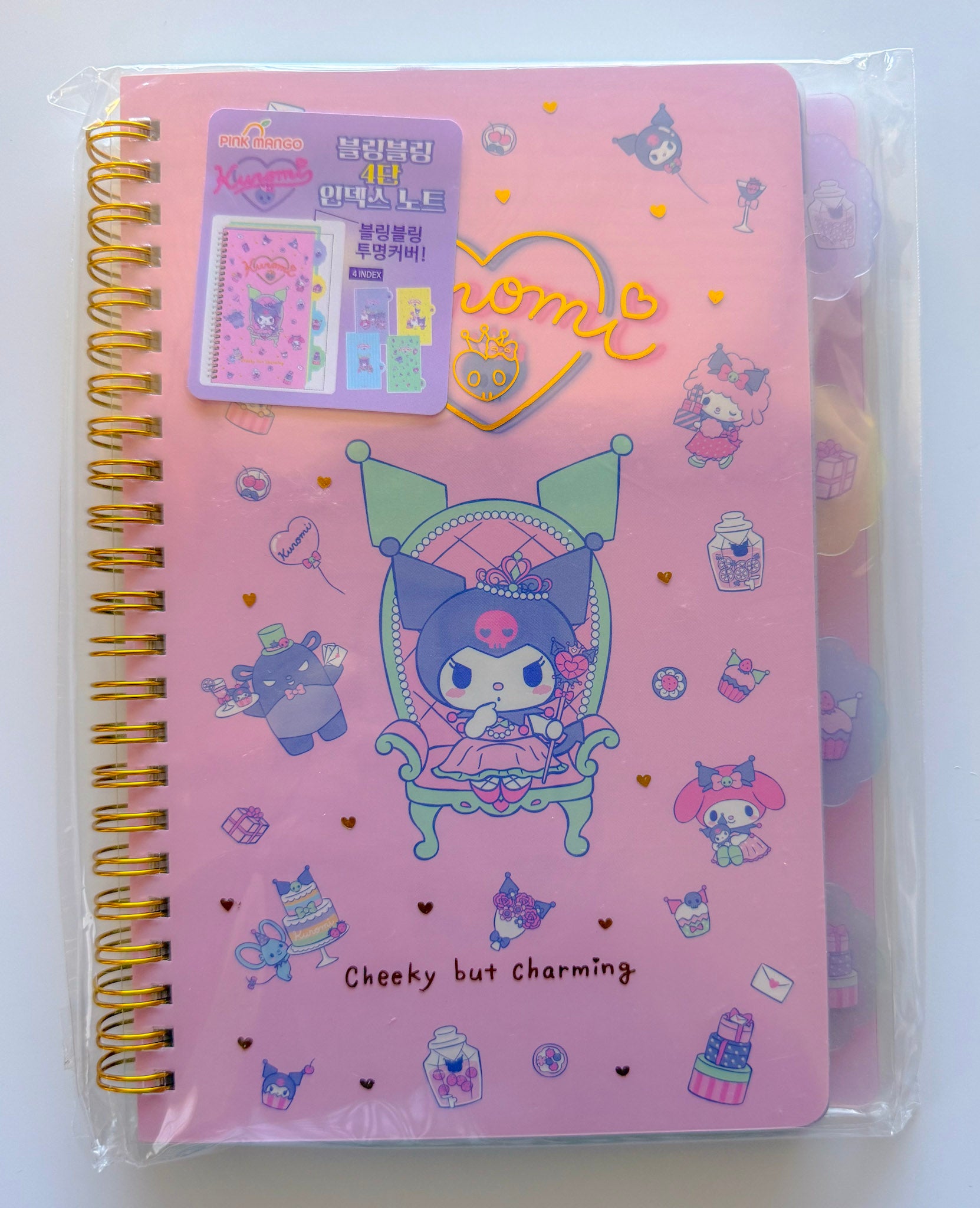 Sanrio Bling Bling 4 Index Spiral Notebook