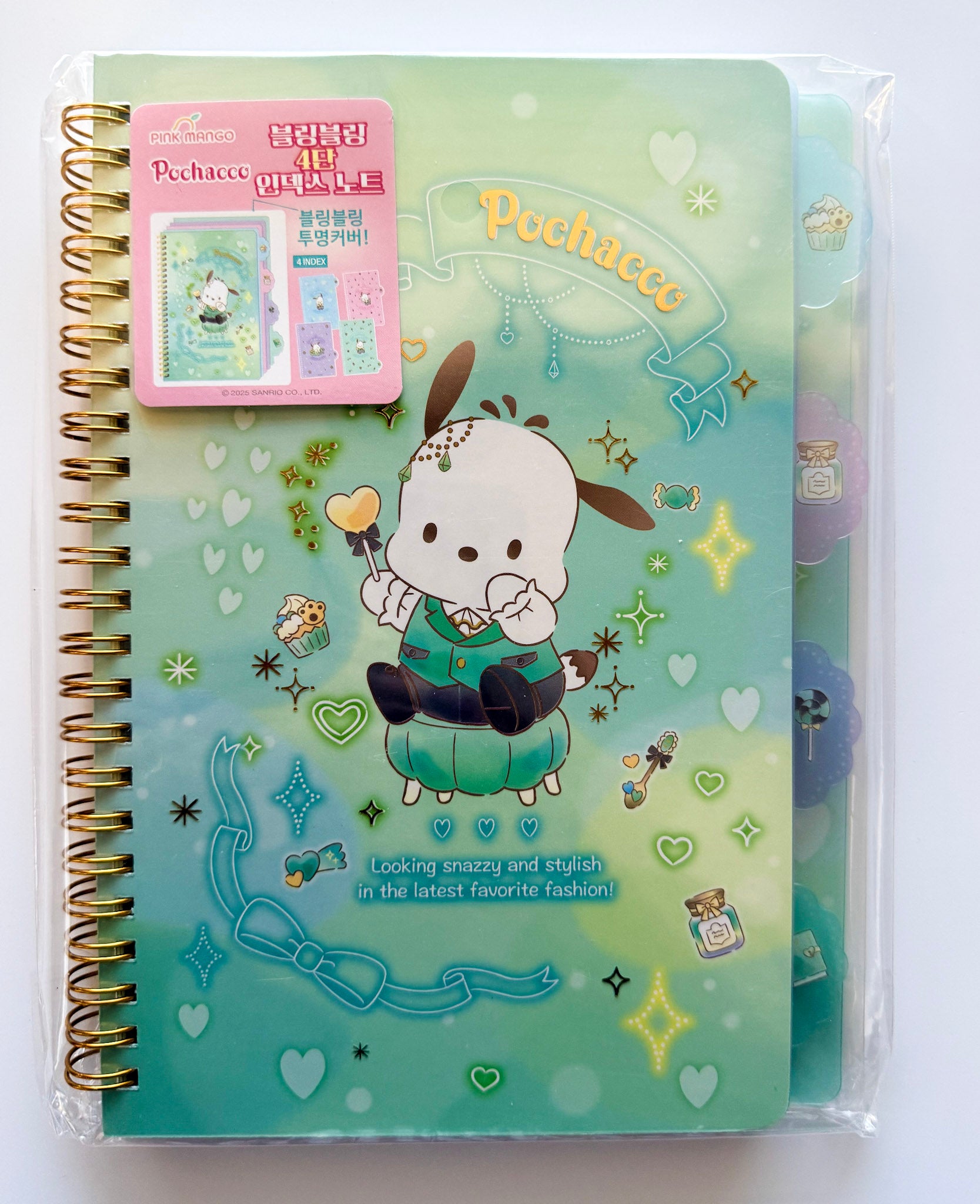 Sanrio Bling Bling 4 Index Spiral Notebook