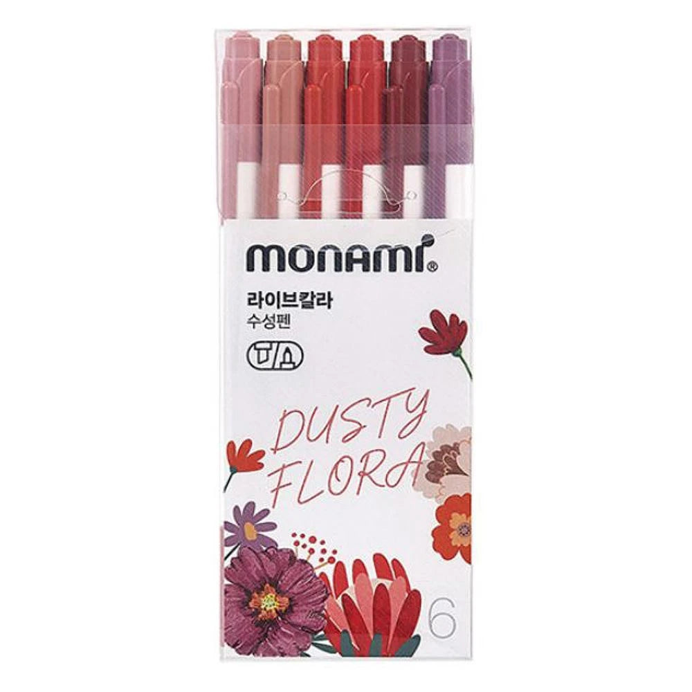 Monami Live Color Twin Marker 6-color Set