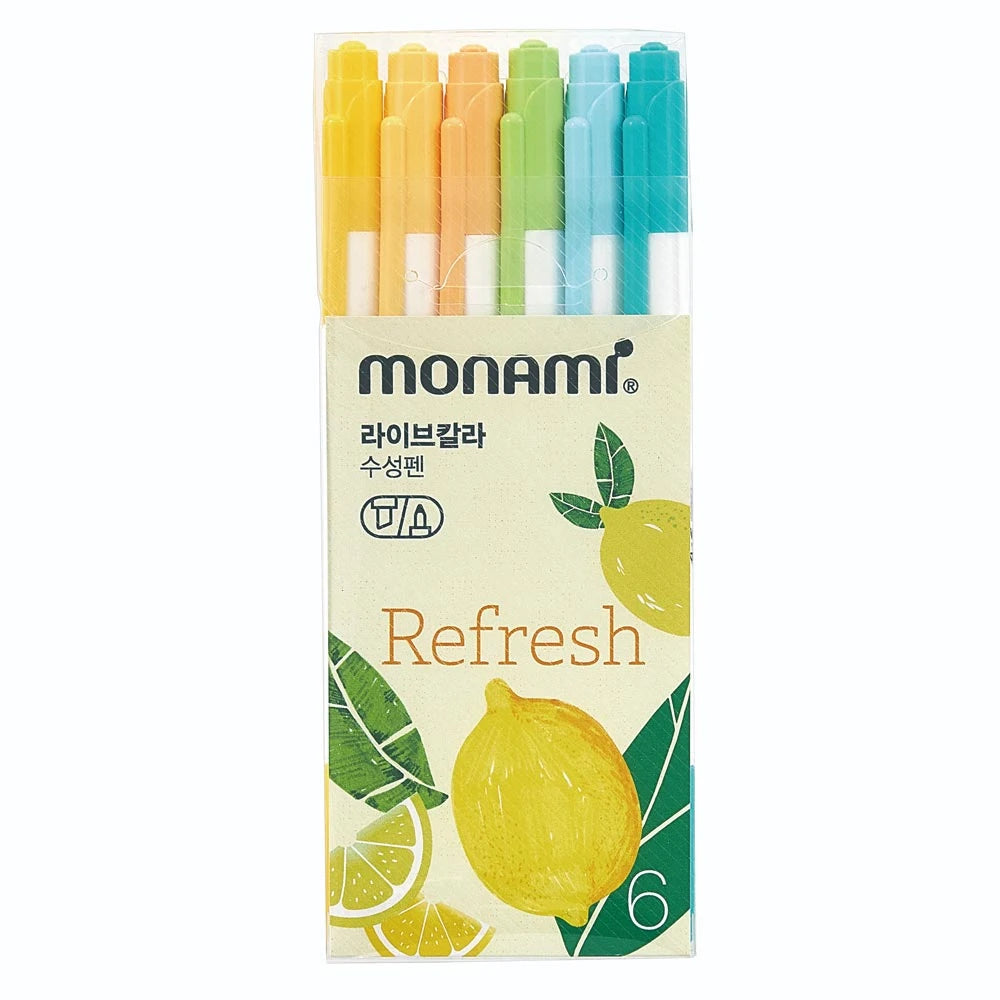 Monami Live Color Twin Marker 6-color Set