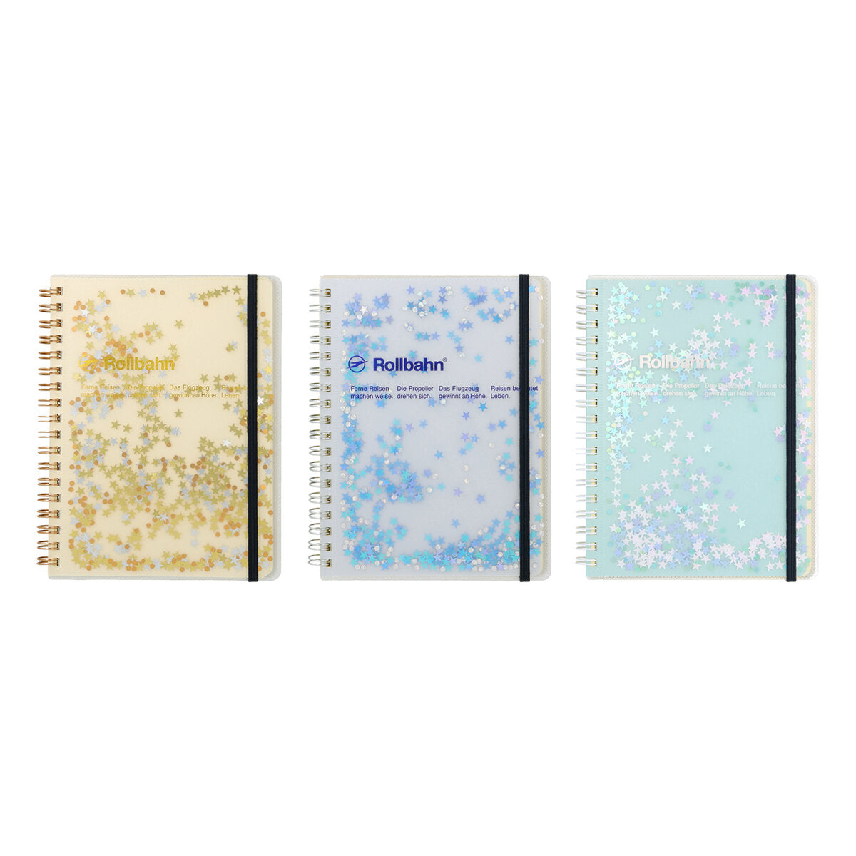 Delfonics Rollbahn Spiral Glitter Notebook Large – 5" x 7" Grid Paper