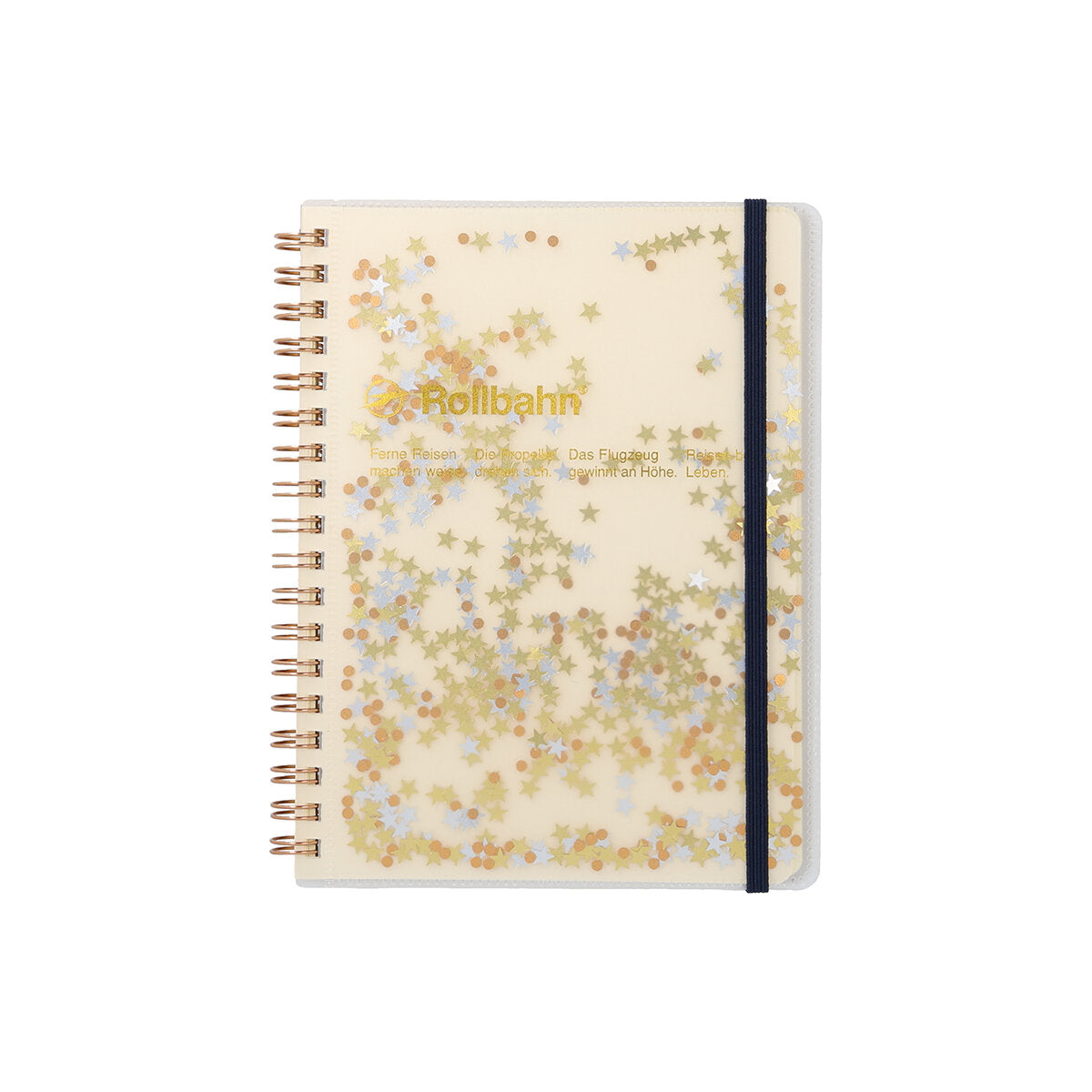 Delfonics Rollbahn Spiral Glitter Notebook Large – 5" x 7" Grid Paper