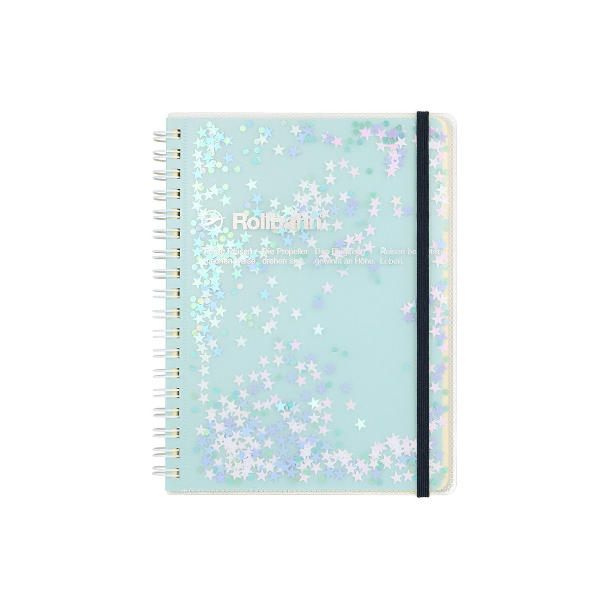 Delfonics Rollbahn Spiral Glitter Notebook Large – 5" x 7" Grid Paper