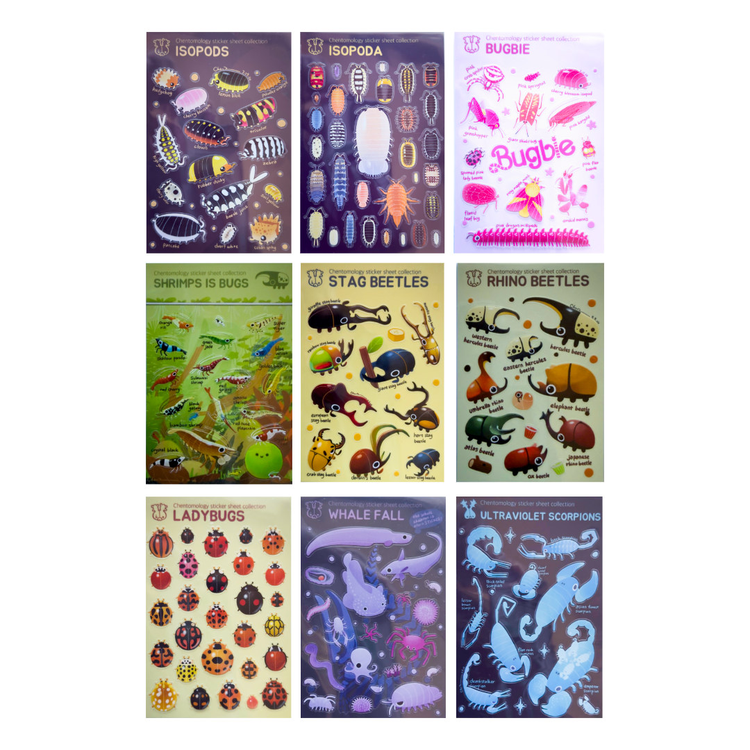 Chentomology Transparent Insect Sticker Sheet (4"x6")