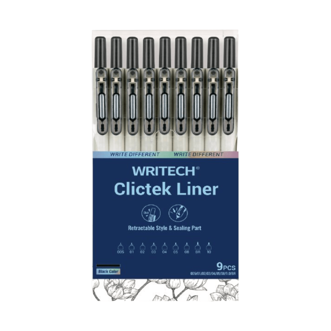 Writech Clictek Liner Pen (Retractable Fineliner) - Art Haus and Co