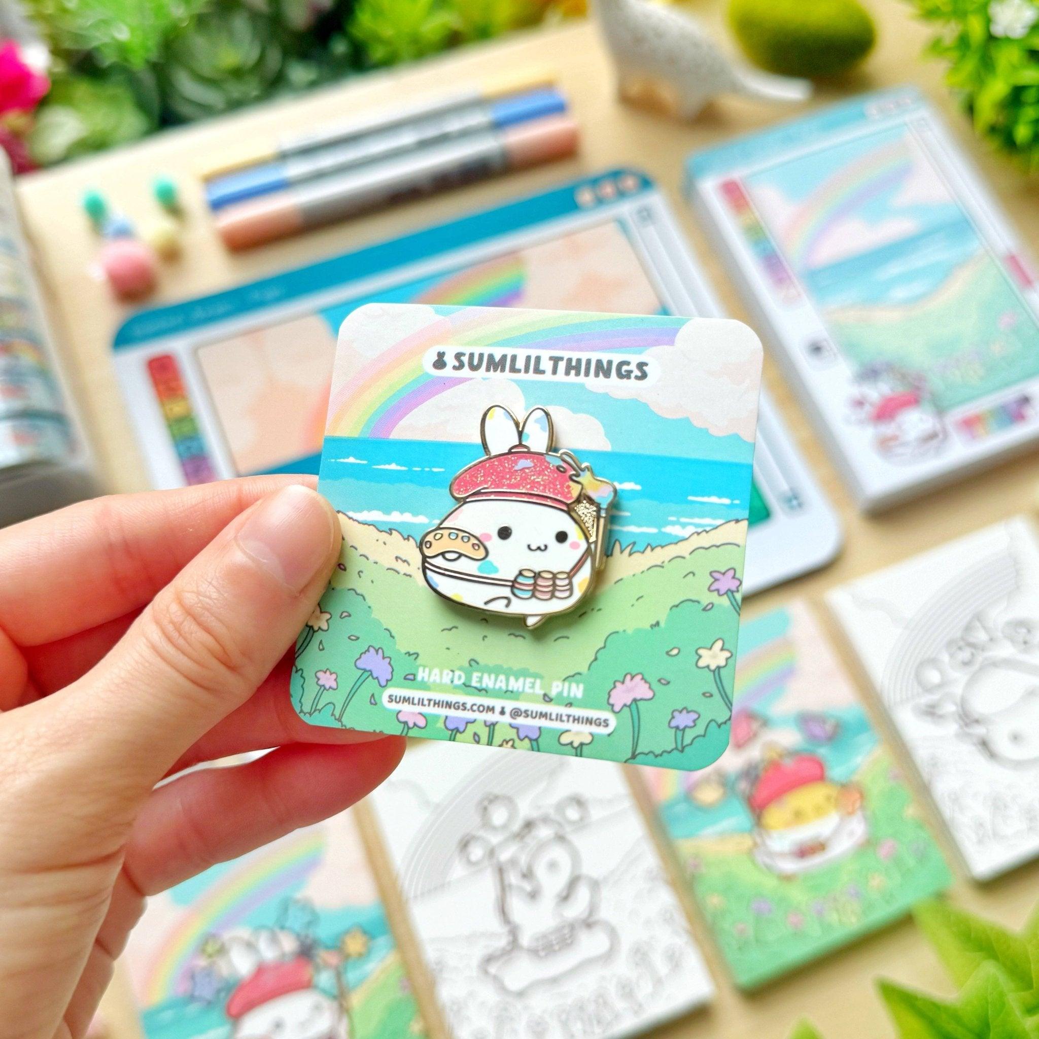 Enamel Pin - Bunny Artist - Art Haus and Co