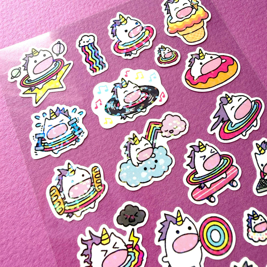 A Unicorn Day Glitter Planner Sticker Sheet