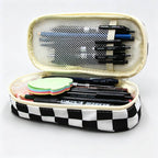 Checkerboard Print Pencil Pouch
