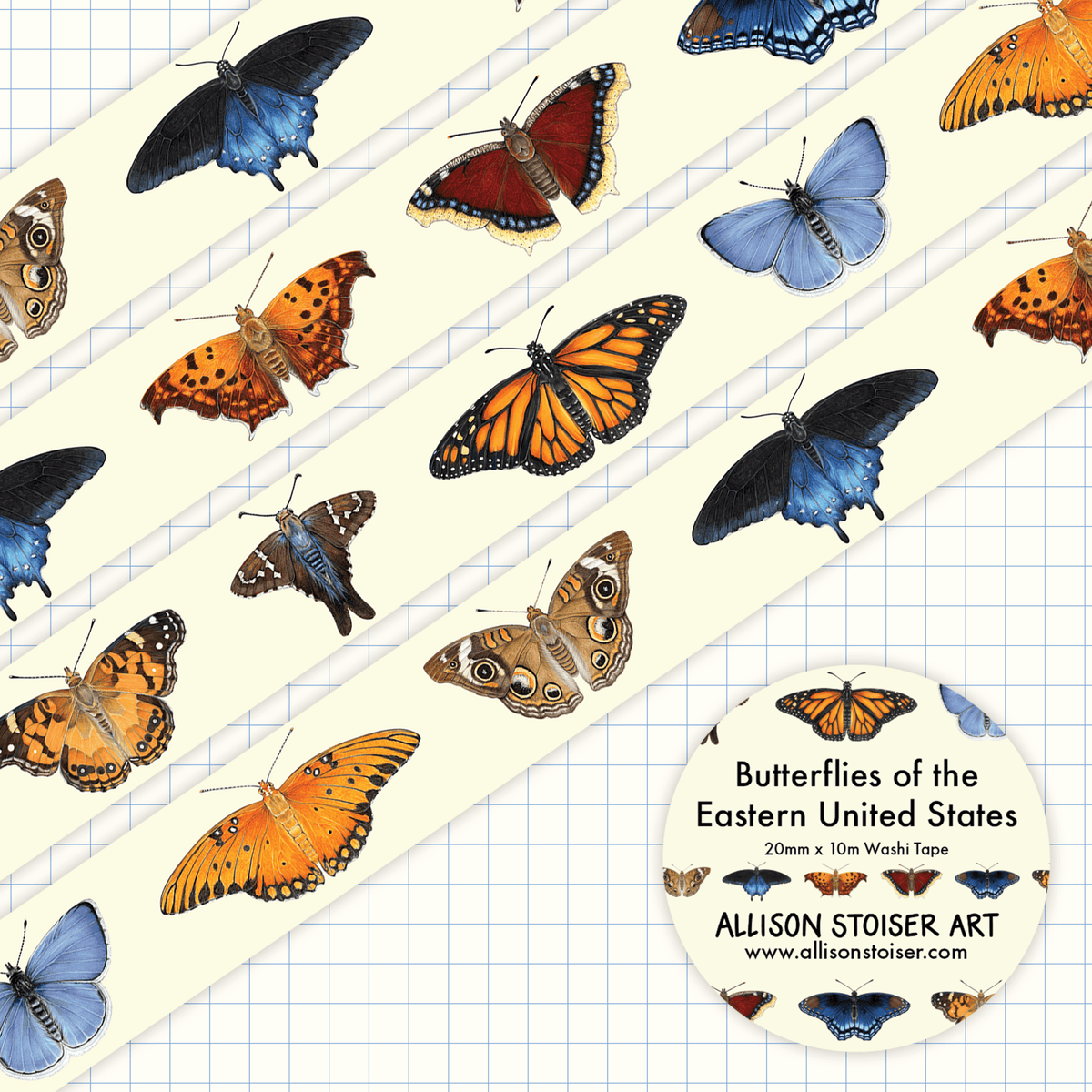 Butterflies of the Eastern United States Washi Tape - Art Haus and Co