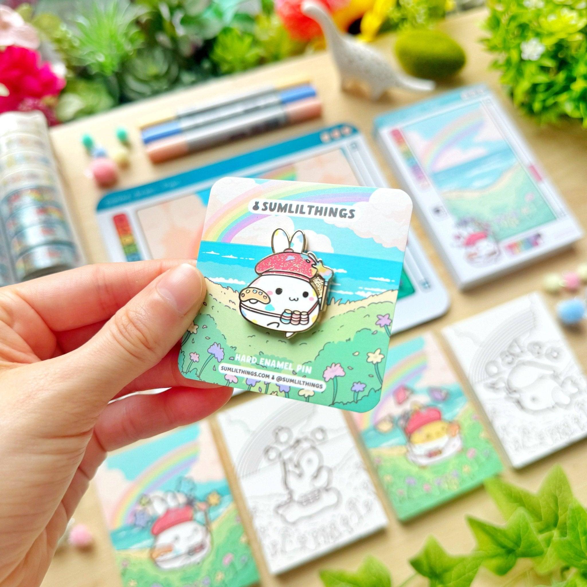 Enamel Pin - Bunny Artist - Art Haus and Co